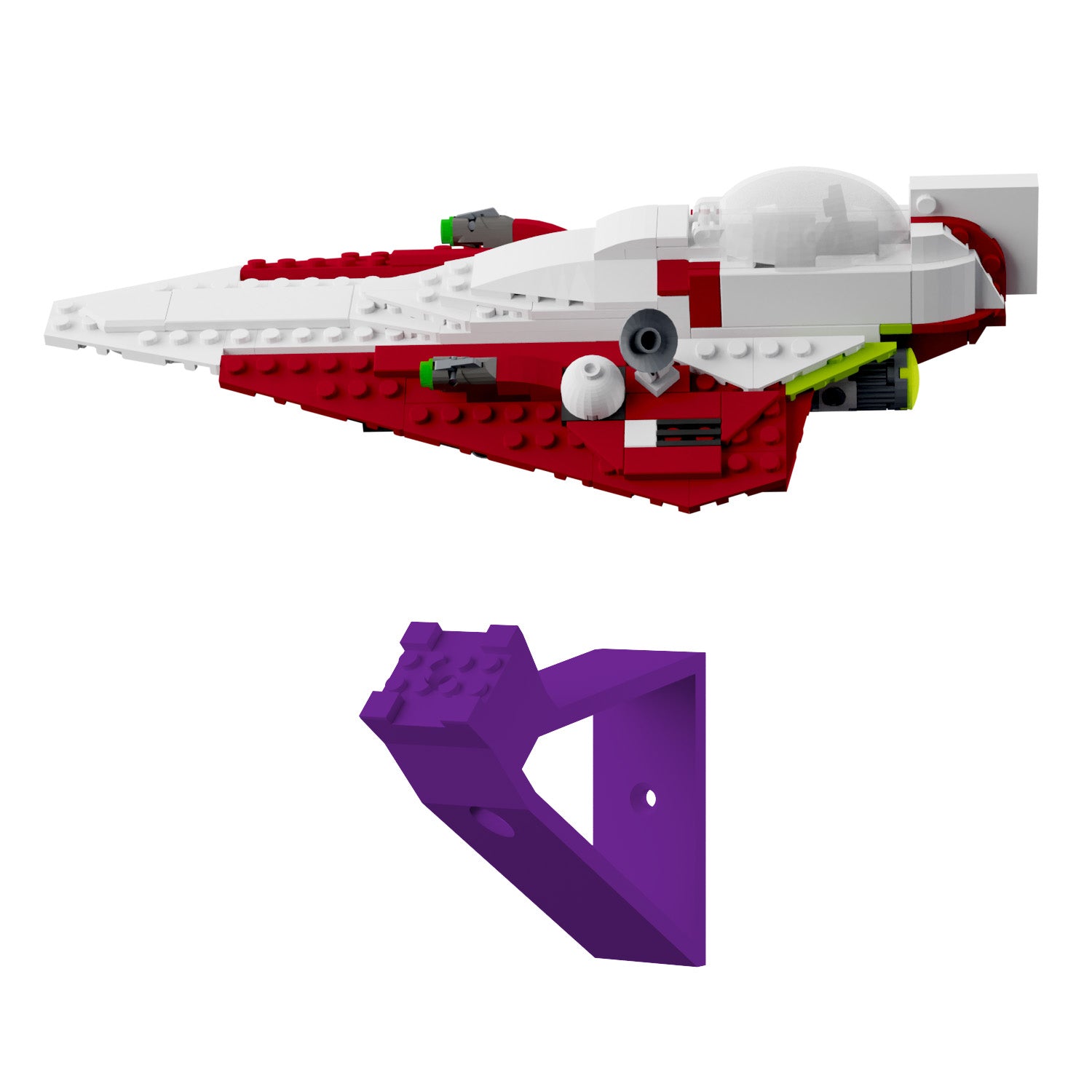 Wandhalterung kompatibel mit LEGO Star Wars 75333 Obi-Wan Starfighter