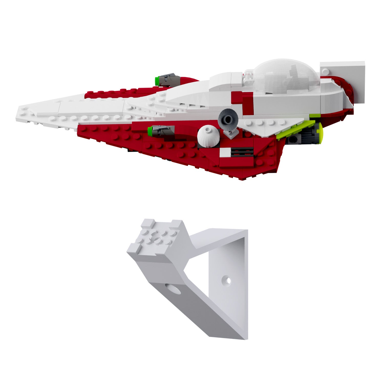 Wandhalterung kompatibel mit LEGO Star Wars 75333 Obi-Wan Starfighter